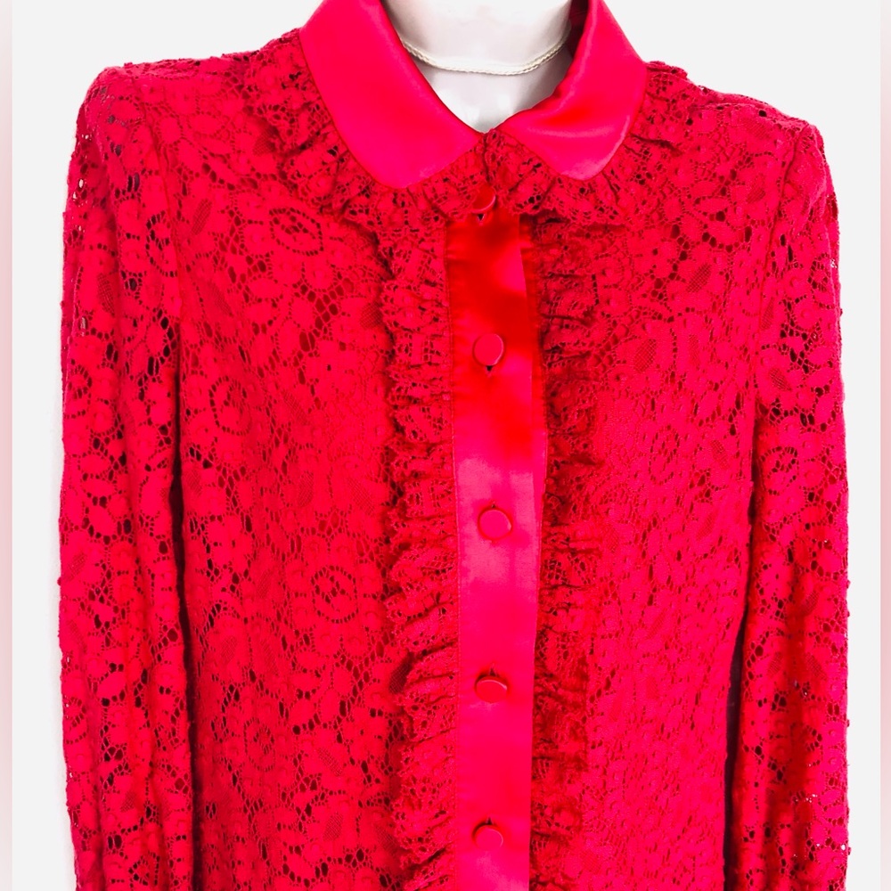 Gucci Hot Pink Lace Button- Front Dress. Size 38 - Picture 3 of 16